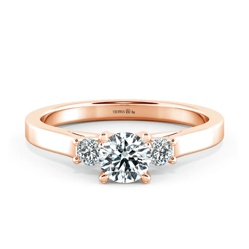 Nhẫn đính hôn Threestone chấu peg-head NCH3104 1